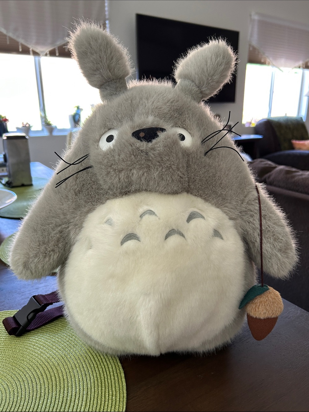 Totoro Plush Backpack - Gray & Cream like new